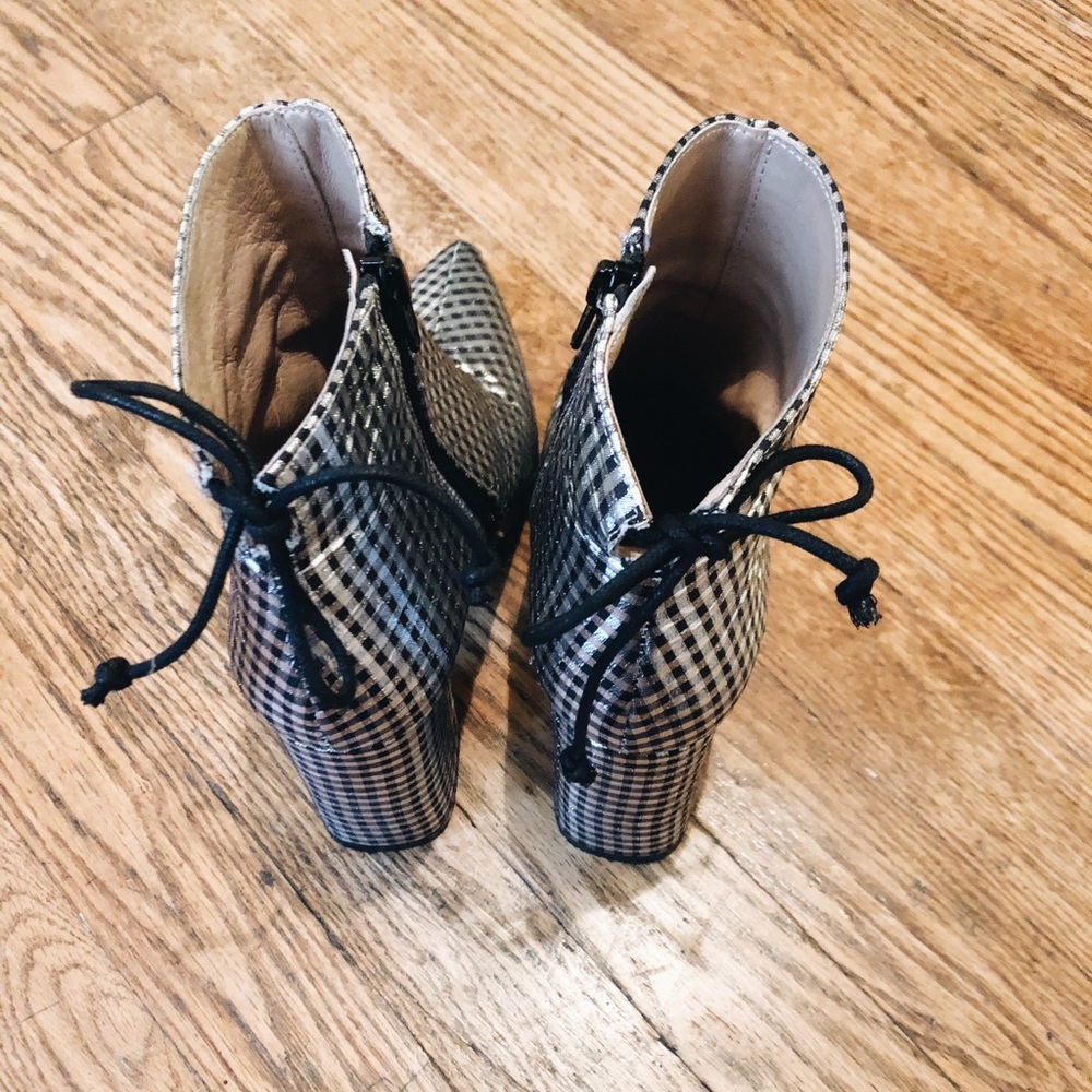 Anthropologie Silver Tie Back Boots - Picture 3 of 4